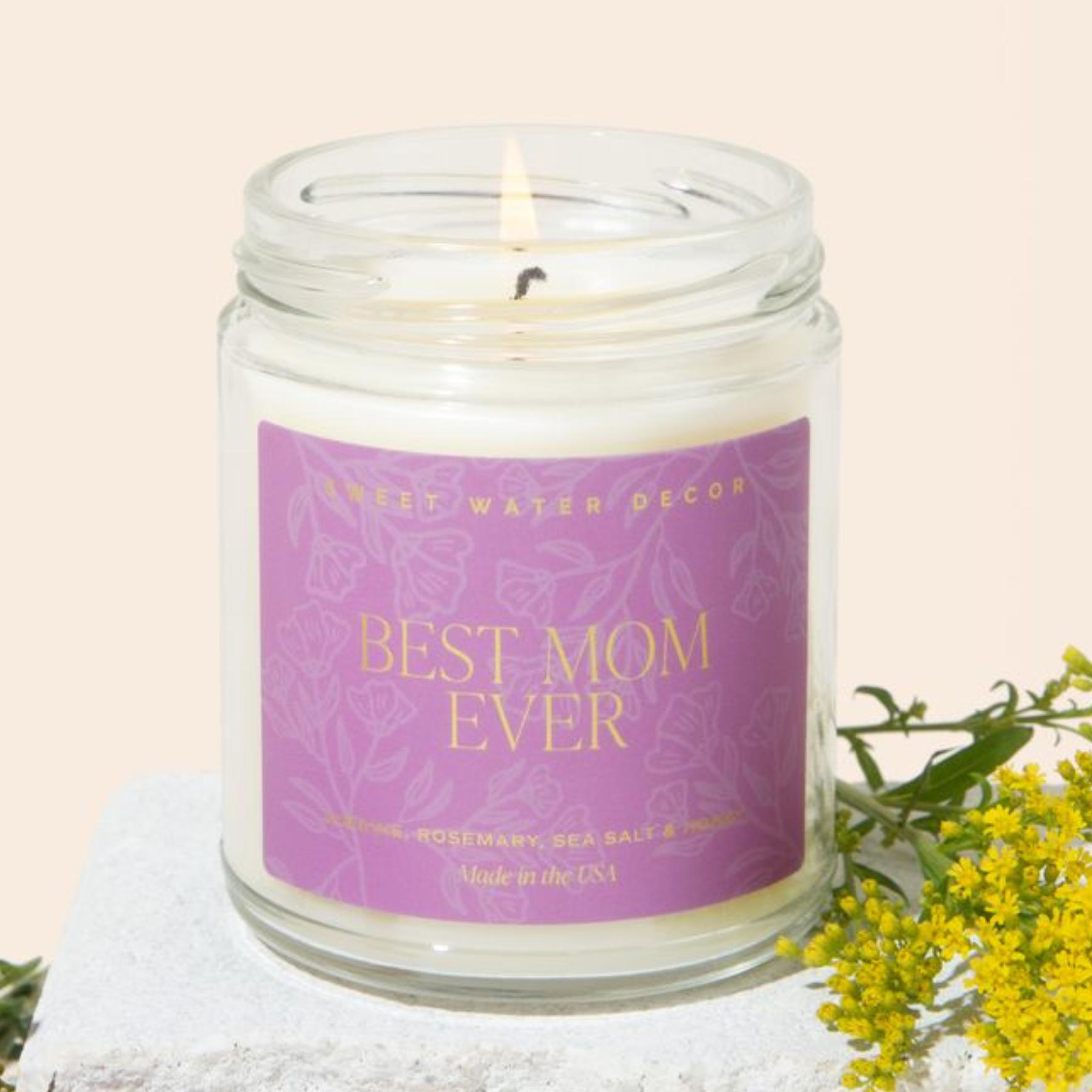 Best Mom Ever 9 oz Soy Candle (Gold Foil) - Mother's Day