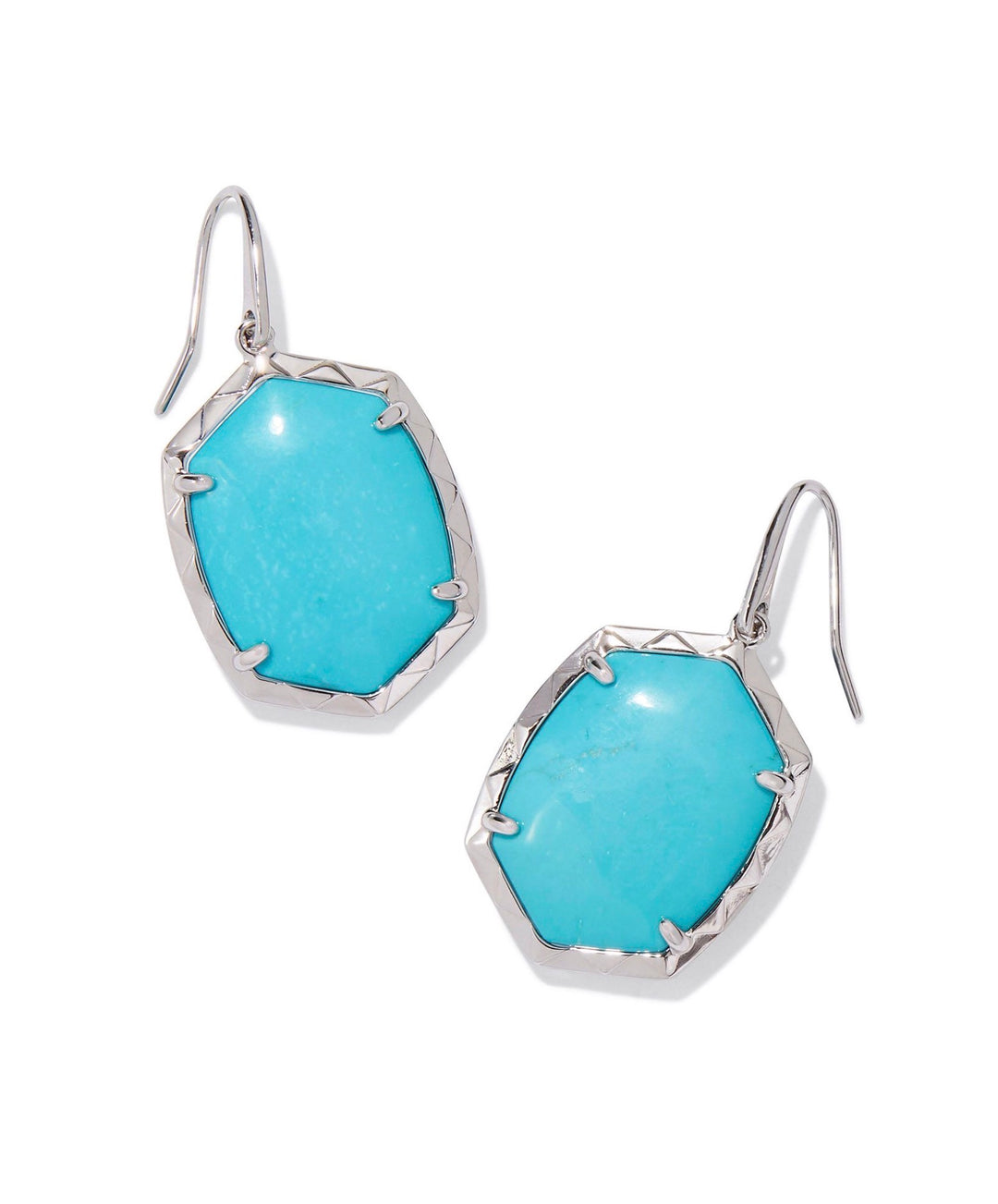 Daphne Silver Variegated Turquoise Magnesite Drop Earrings