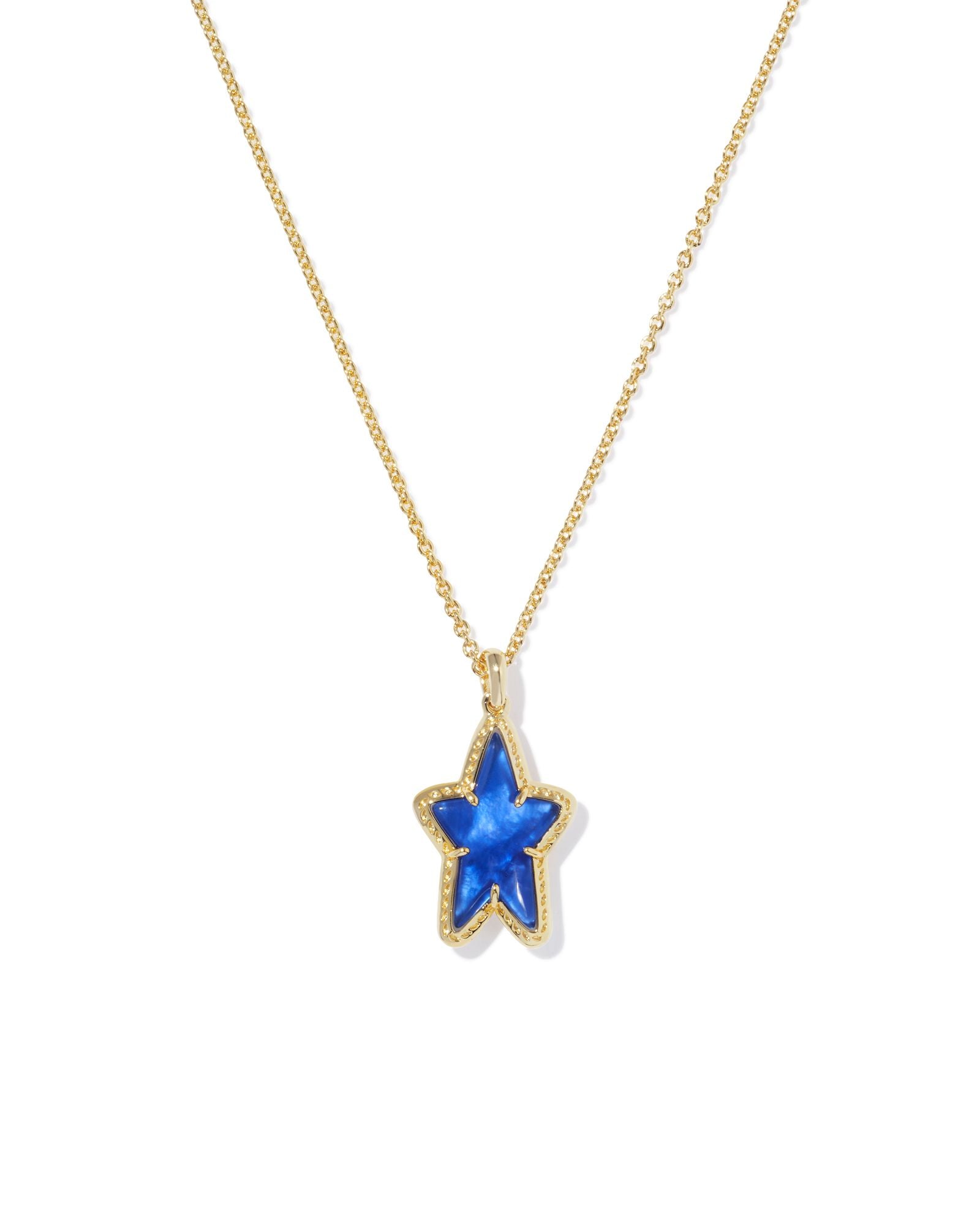 Ada Star Pendant Necklace Gold Cobalt Blue