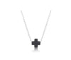 16&quot; Sterling Silver Necklace - Onyx Signature Cross