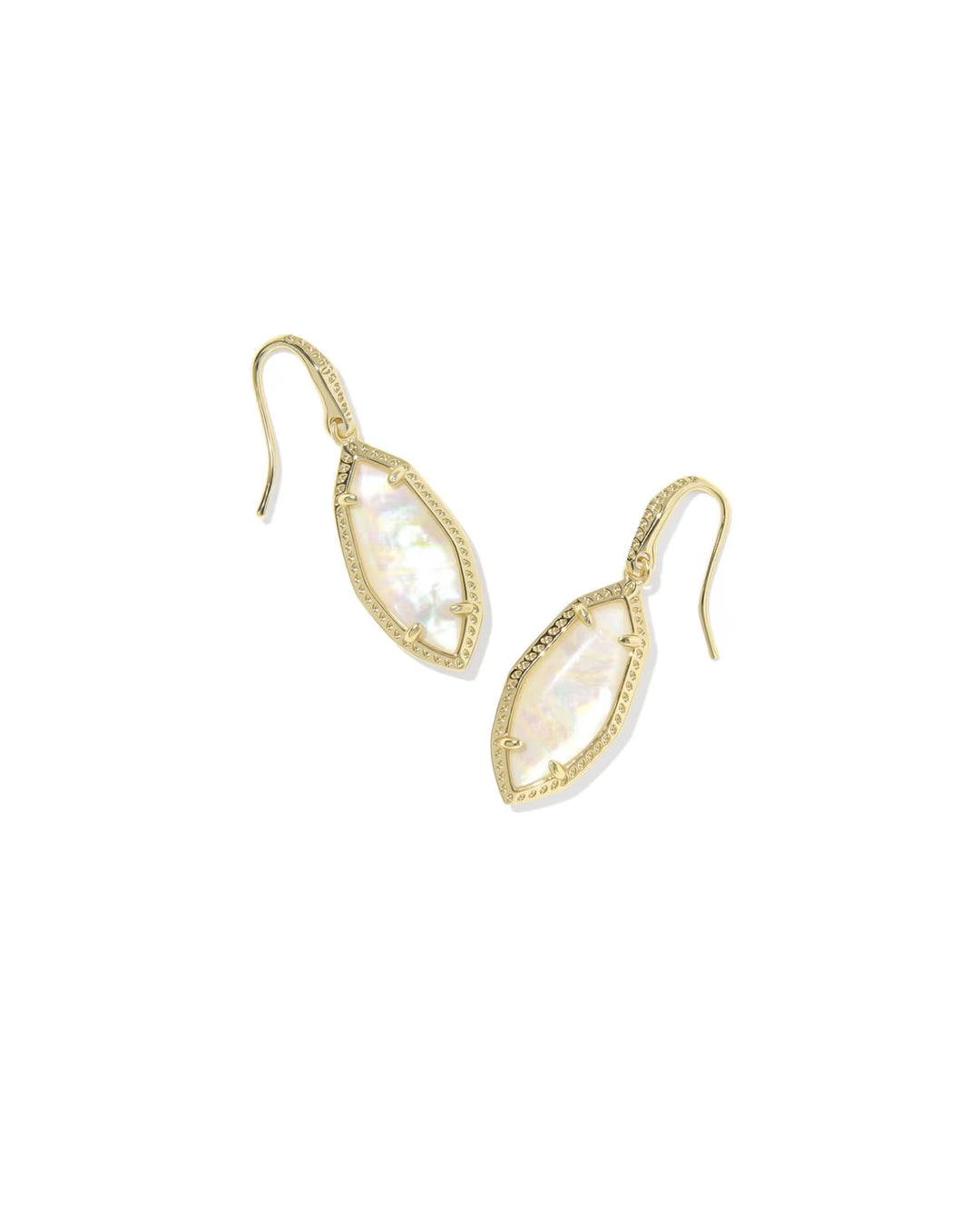 Ophelia Gold Iridescent Abalone Small Drop Earrings