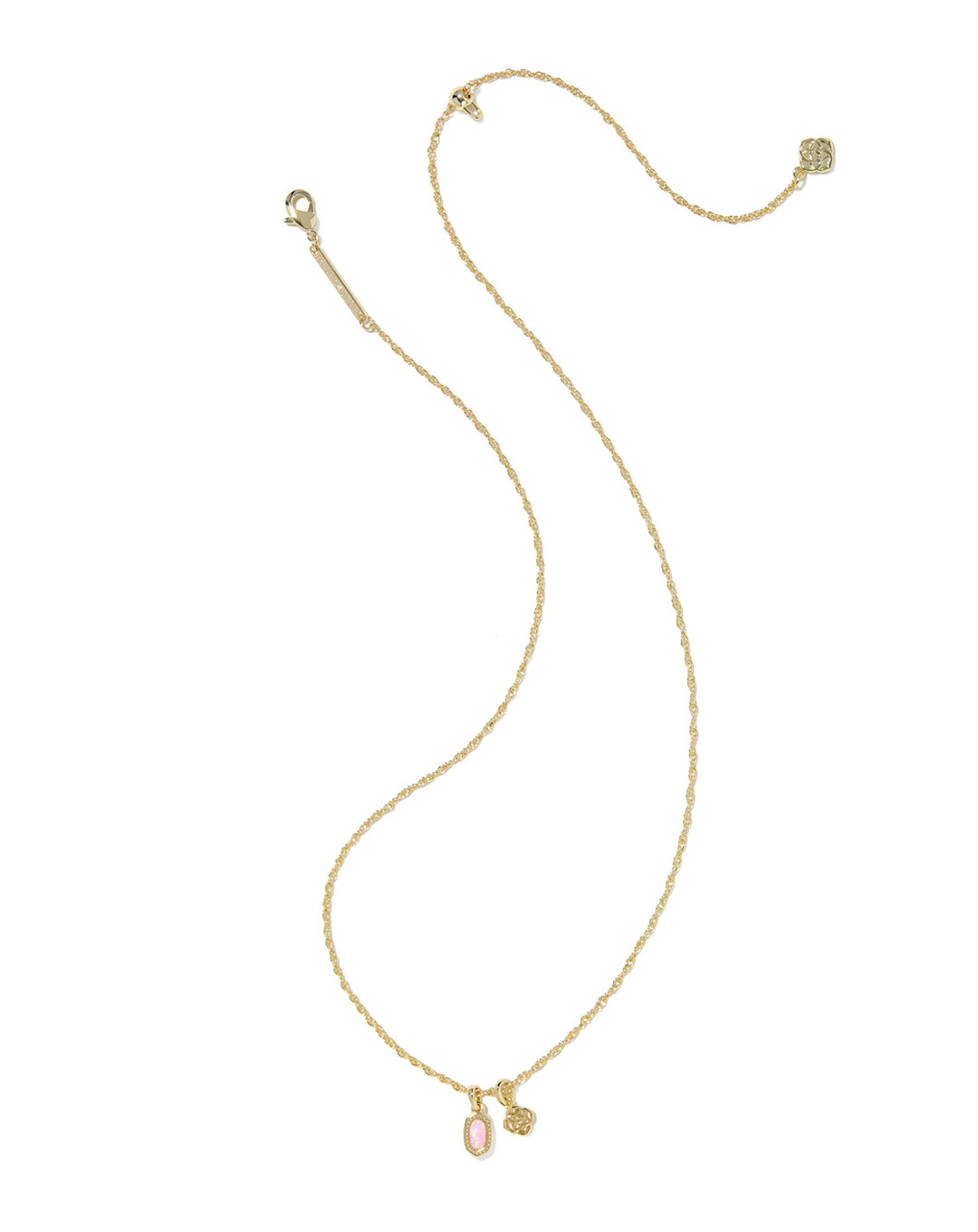 Mini Elisa Dira Gold Light Pink Lab Grown Opal Necklace
