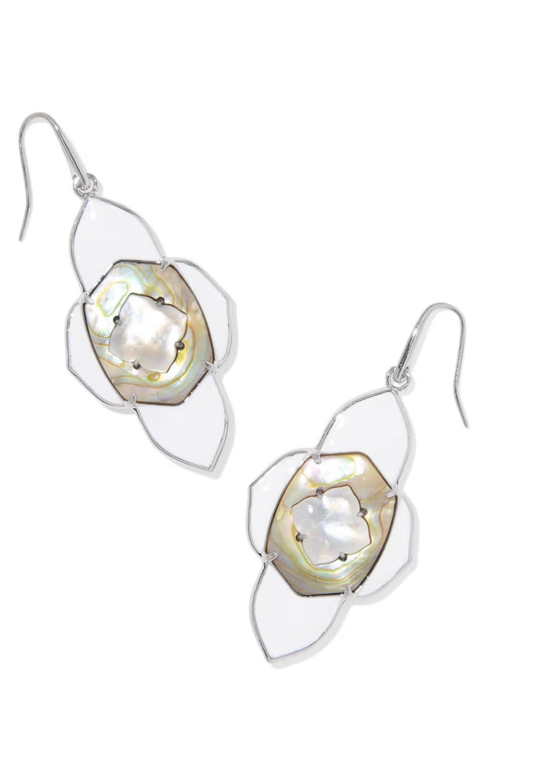 Abbie Medallion Silver Drop Earrings