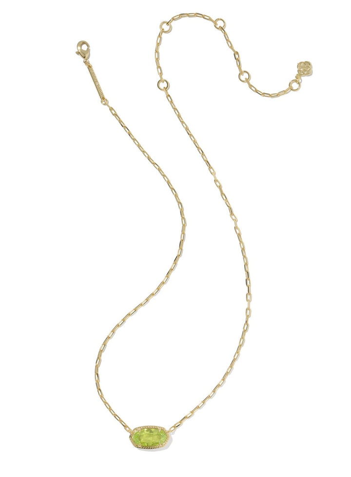 Kendra Scott- Elisa Luxe Pendant Necklace Gold Light Green
