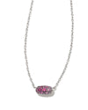 Grayson Silver Crystal Pendant Necklace in Pink Ombre