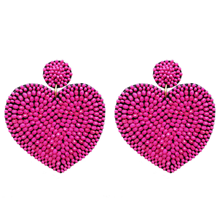 Beaded Heart Earrings