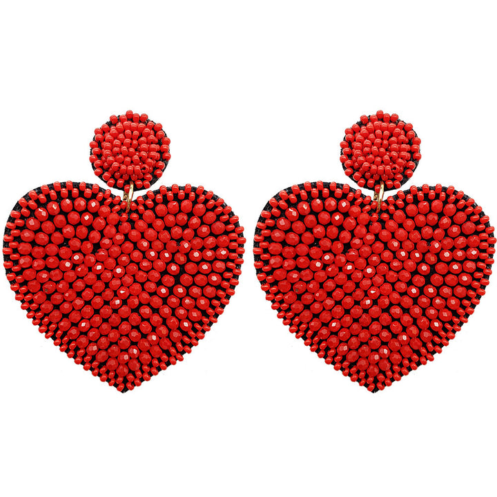 Beaded Heart Earrings