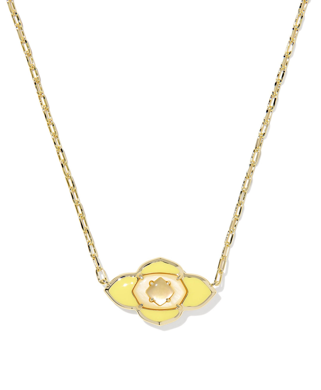 Abbie Medallion Gold Yellow Mix Short Pendant Necklace