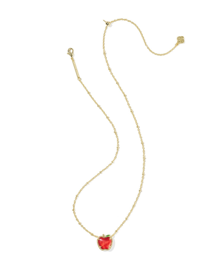 Apple Gold Short Pendant Necklace Red Illusion