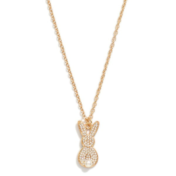Rhinestone Rabbit Pendant