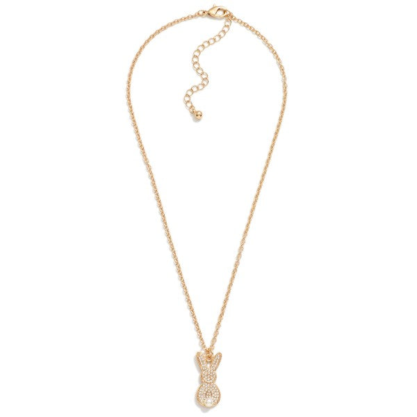 Rhinestone Rabbit Pendant