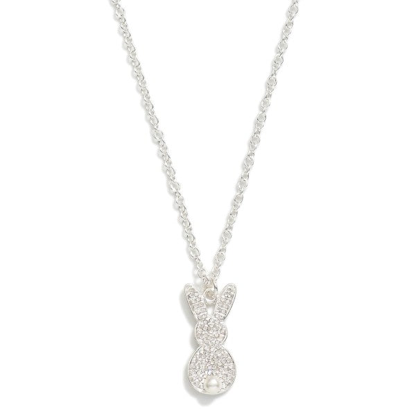 Rhinestone Rabbit Pendant