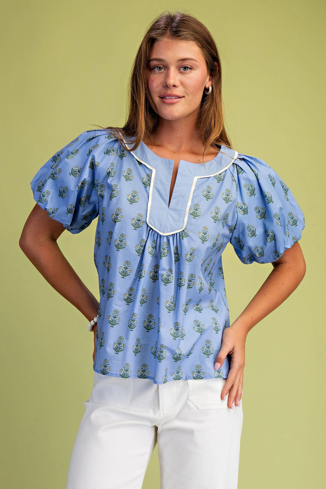 Denim & Sage Top