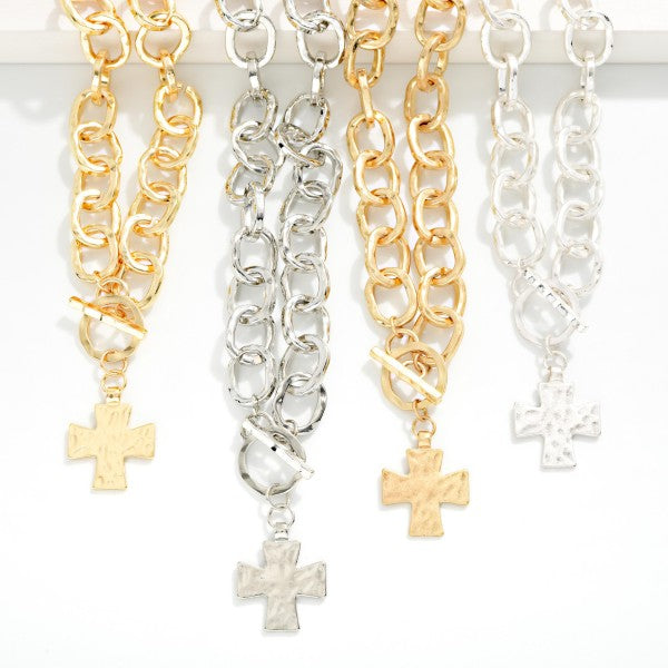 Toggle Cross Necklace