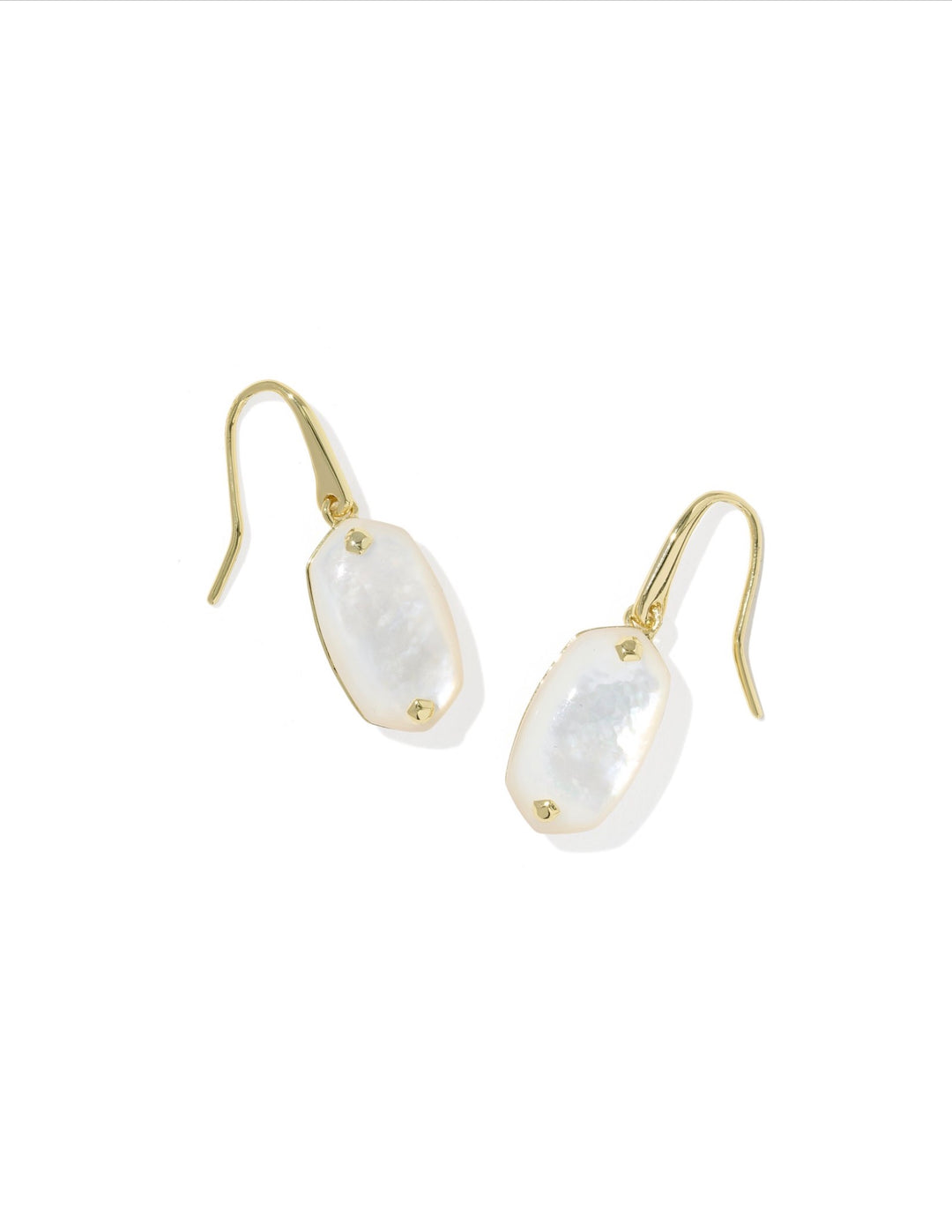 Lee Riveted Gold Drop Earrings Ivory