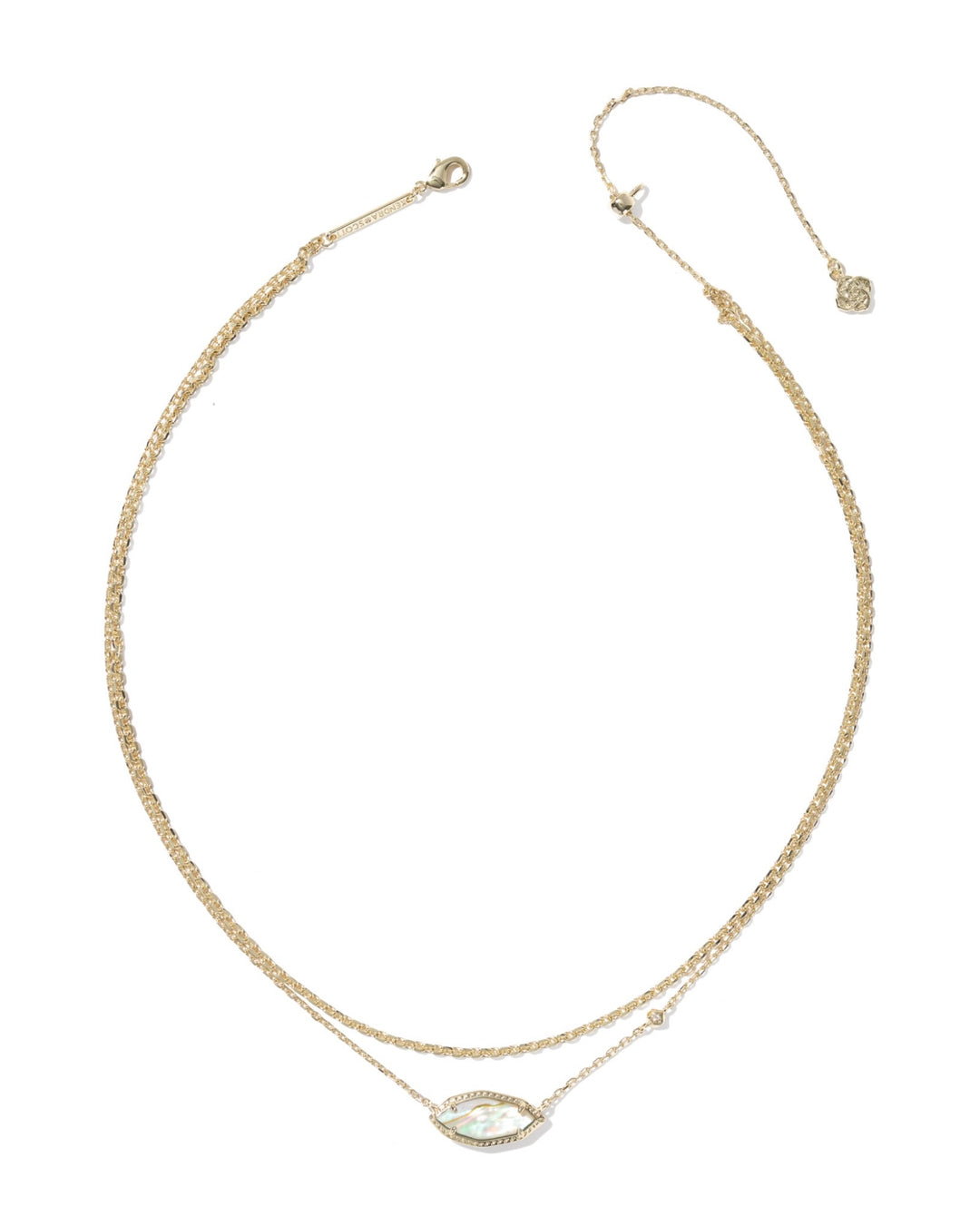 Ophelia Multi Strand Gold Iridescent Abalone Necklace