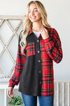 Red Plaid and Charcoal Top - Size 3X