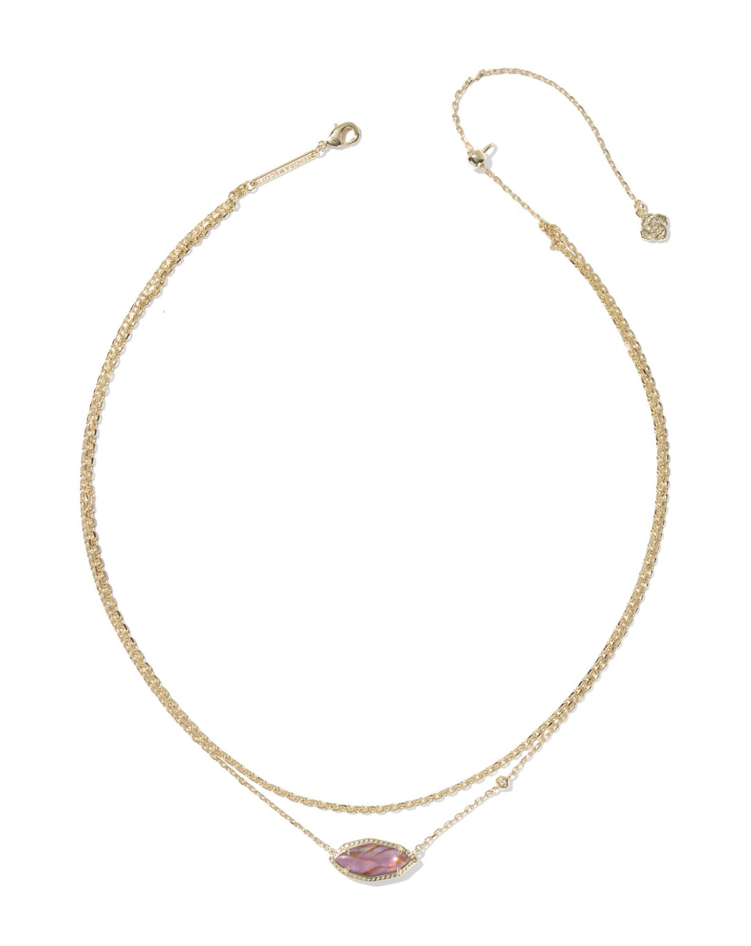Ophelia Gold Light Mauve Illusion Multi Strand Necklace