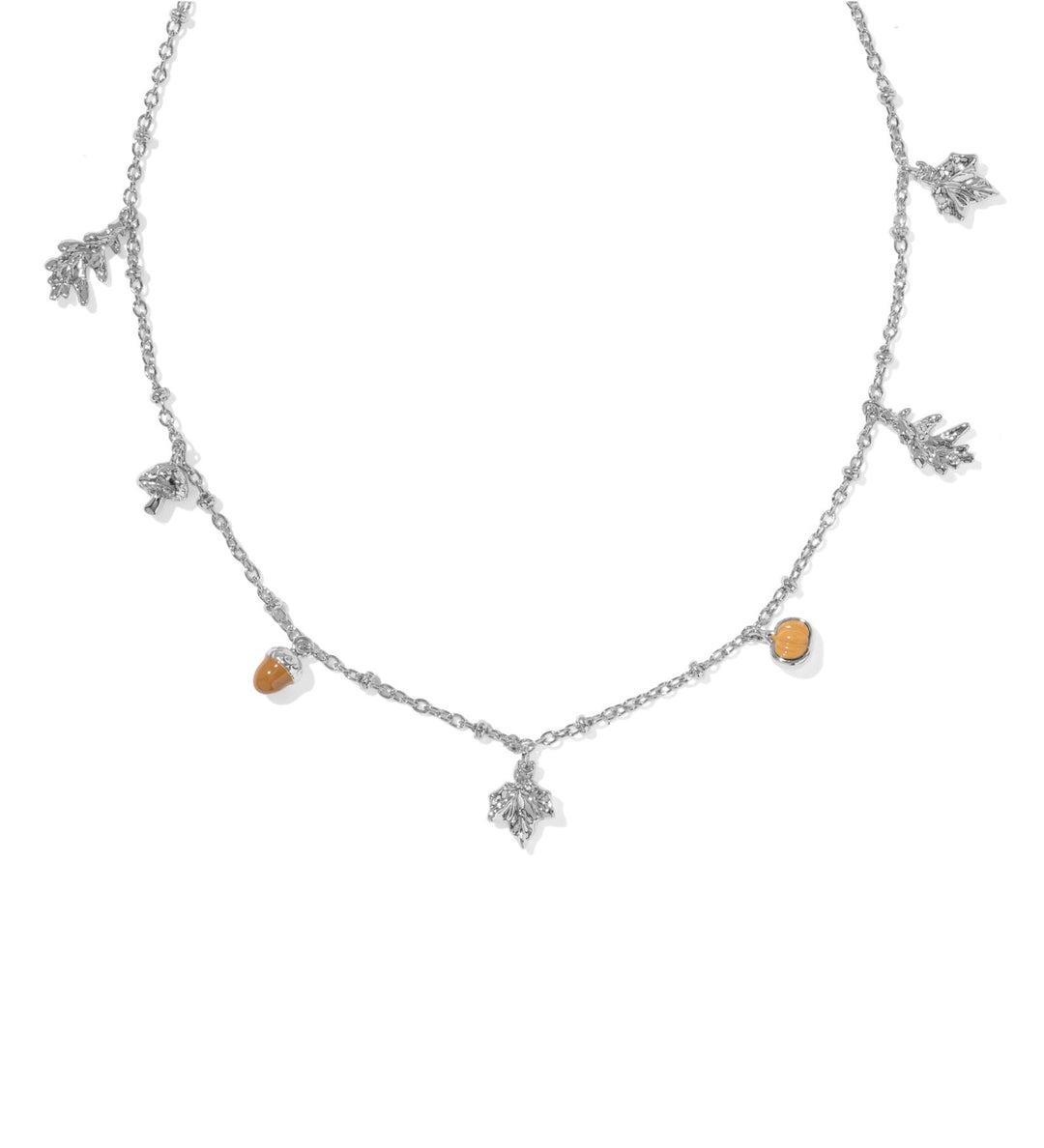 Autumn Silver Charm Necklace