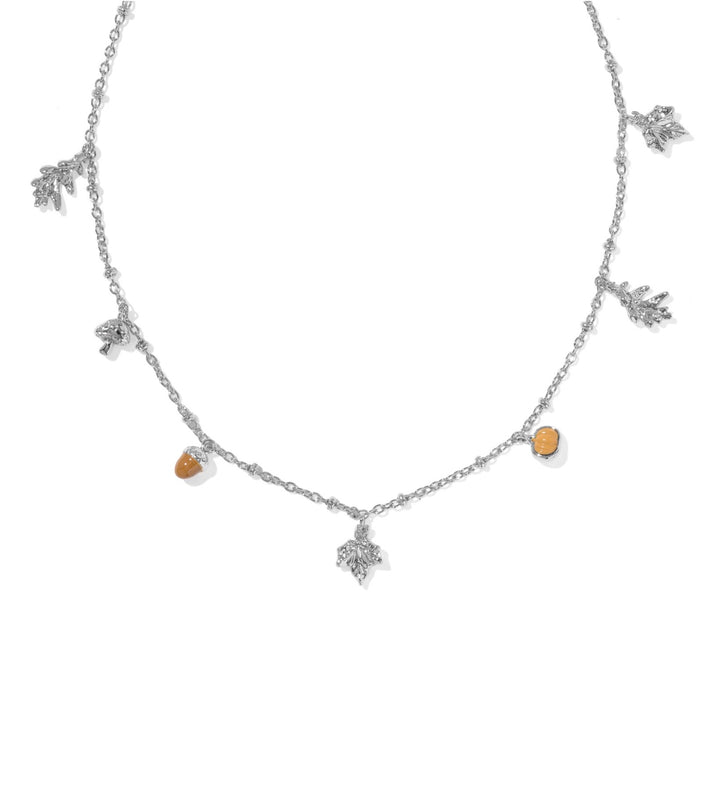 Autumn Silver Charm Necklace