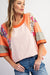 Lilac Color Block and Print Top