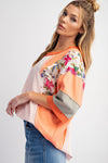 Lilac Color Block and Print Top