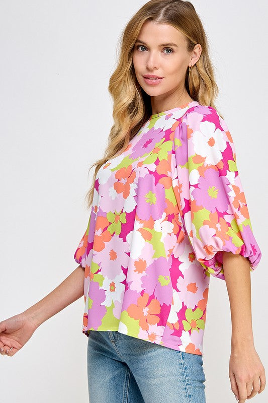 Pink Floral Top