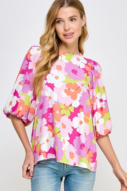 Pink Floral Top