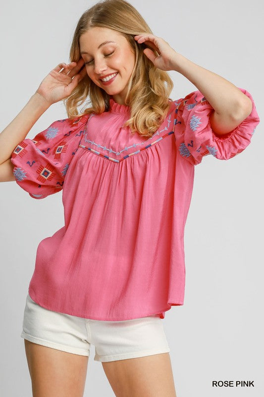 High Neck Rose Pink Top