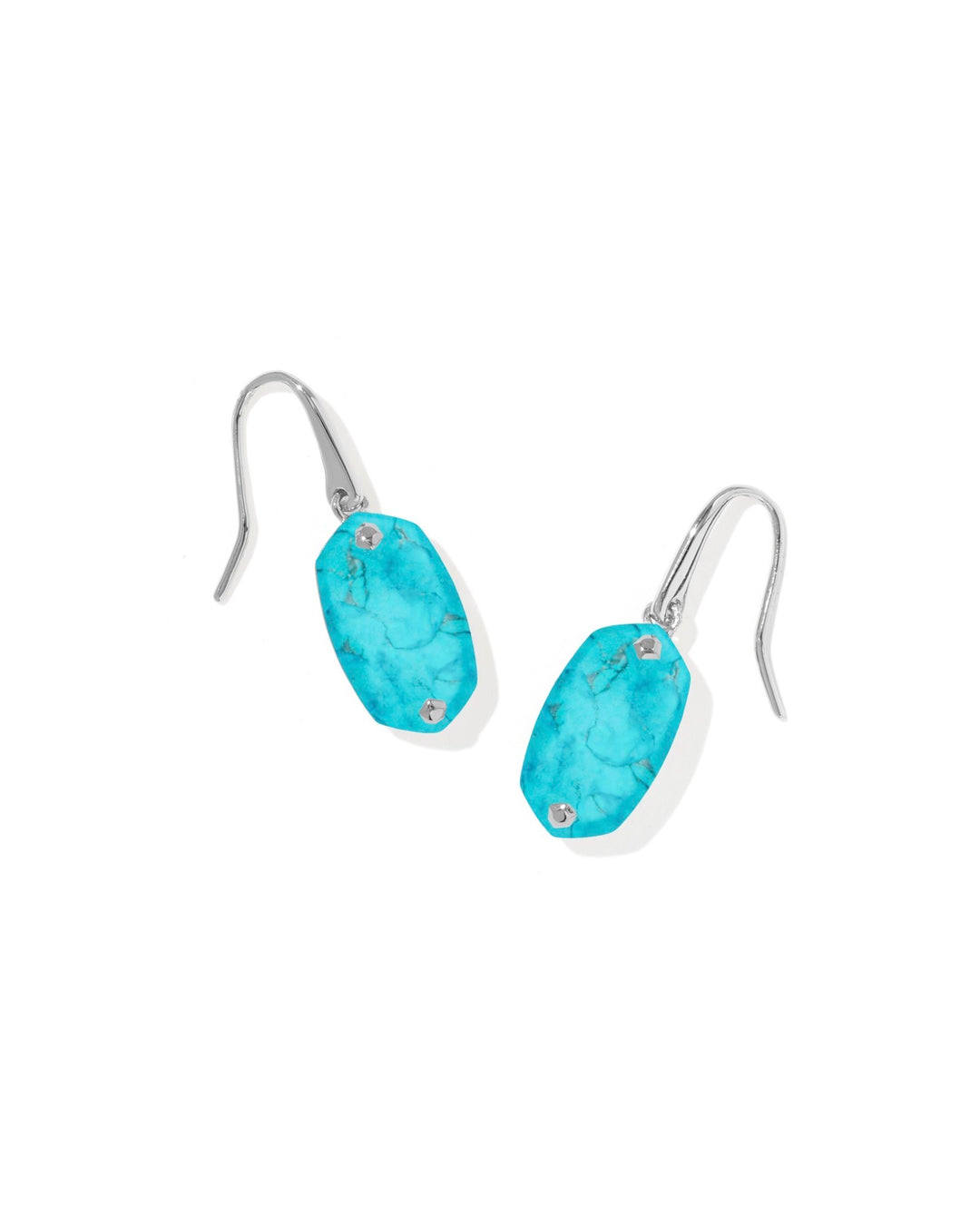 Lee Riveted Silver Drop Earrings Turquoise Magnesite