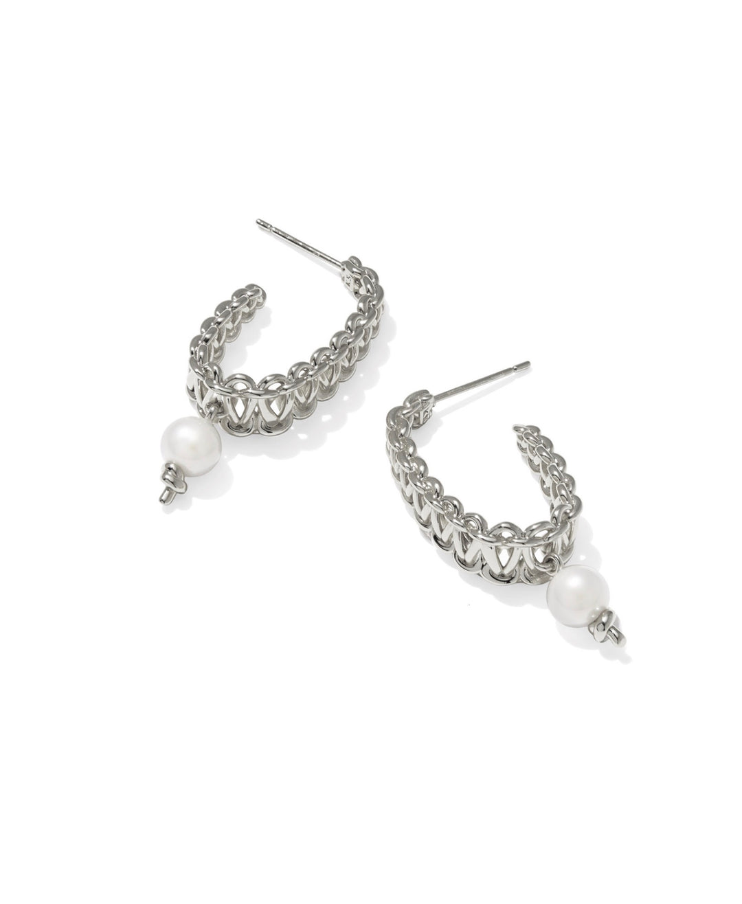 Gabriella Vintage Silver Freshwater Cultured Pearl Hoop Earrings