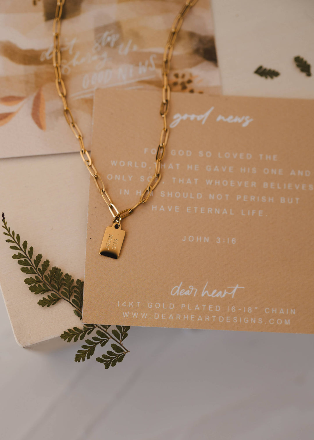 Good News Mini Tag Necklace | Christian Jewelry