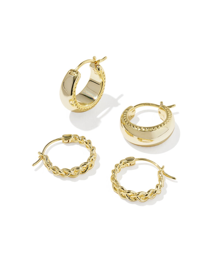 Gabriella Set Huggie Earrings Gold