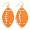Orange Football Drop Earrings