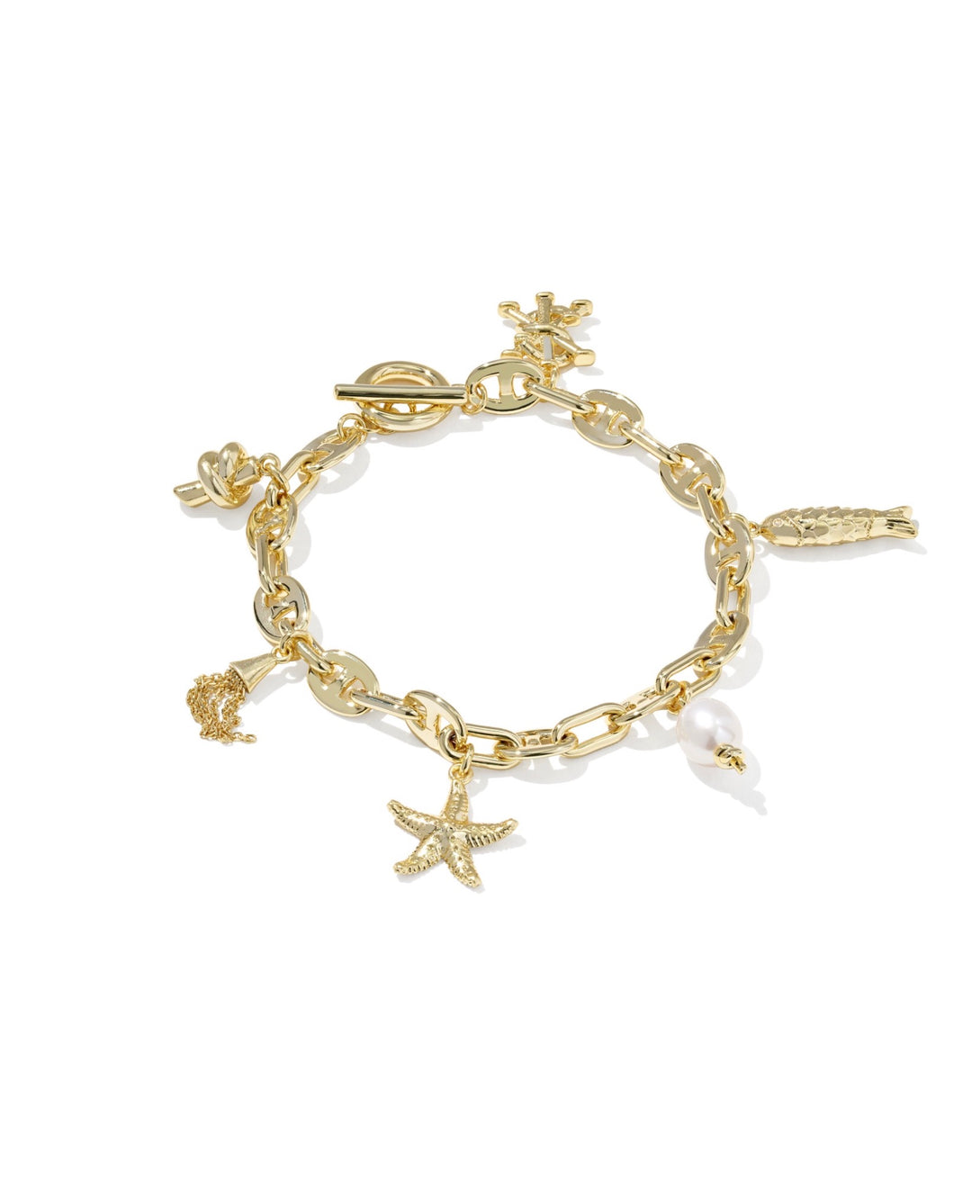 Parker Gold Freshwater Cultured Pearl Charm Bracelet