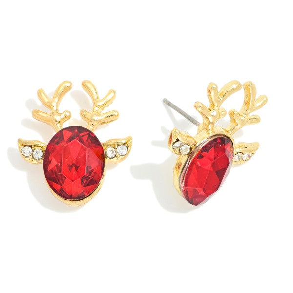 Rhinestone Reindeer Earrings