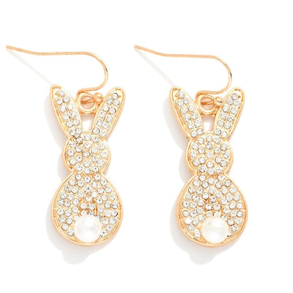 Rhinestone Rabbit Earrings