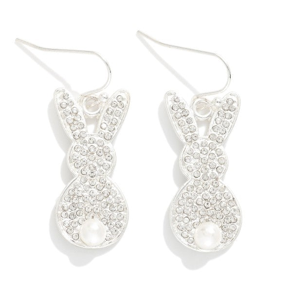 Rhinestone Rabbit Earrings