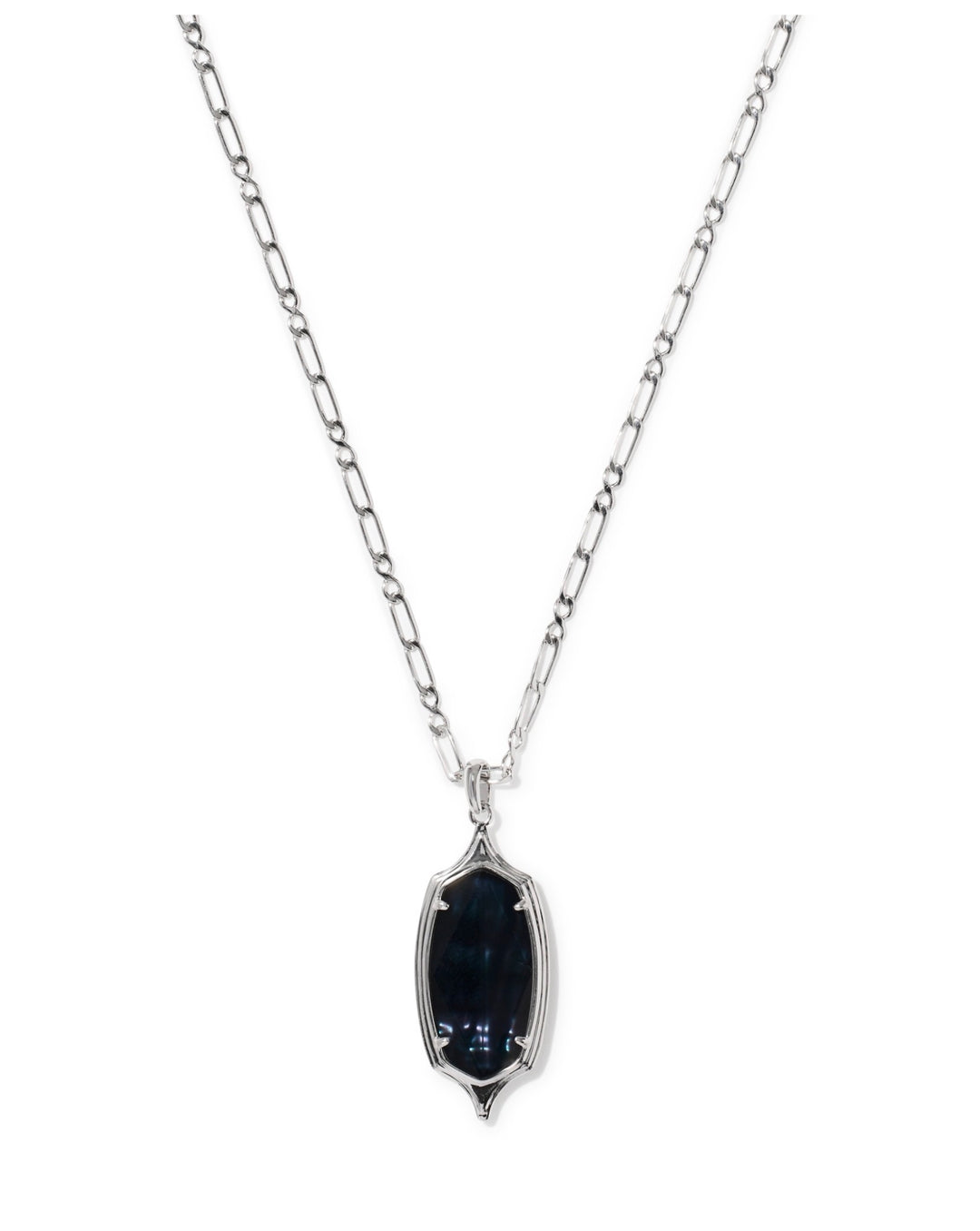 Dani Stepped Frame Silver Necklace Indigo Illusion