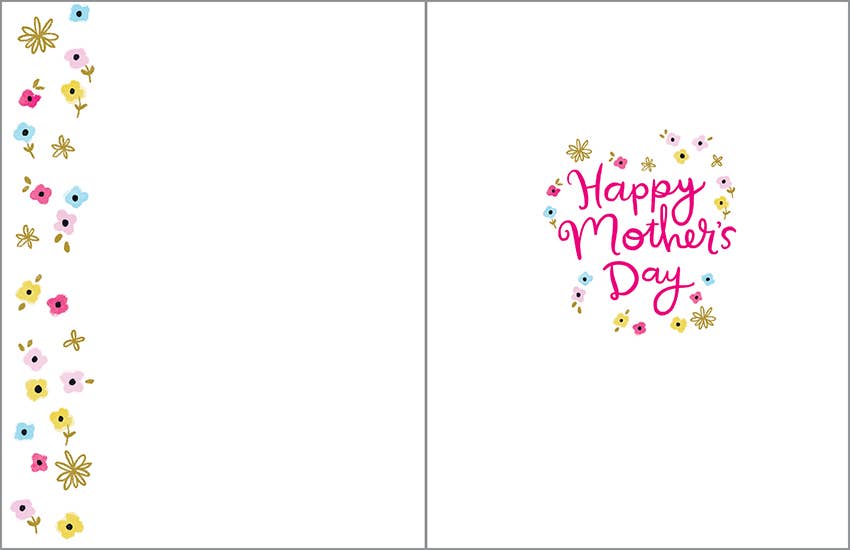 Mother's Day Greeting Card - Mom Flower border