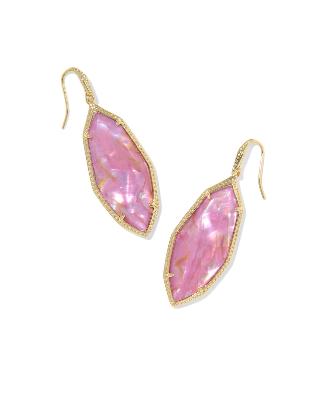 Ophelia Gold Light Mauve Illusion Drop Earrings