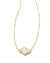 Abbie Gold Pendant Necklace Mother of Pearl