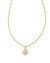 Dira Stone Crystal Short Pendant Necklace Gold White Crystal