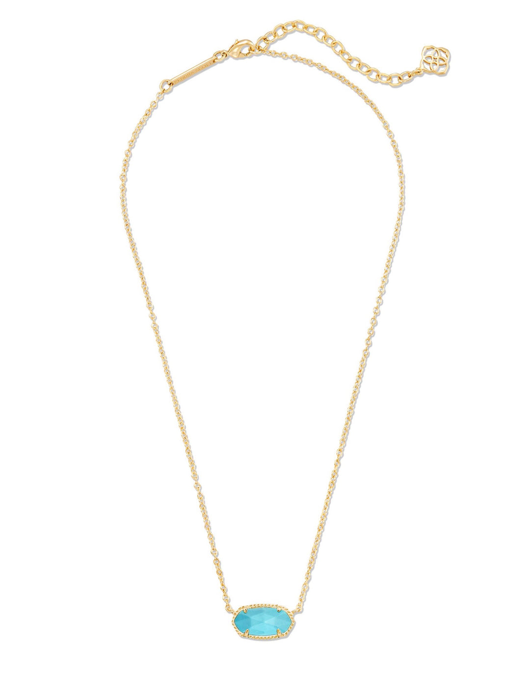 Elisa Turquoise Magnesite Short Pendant Necklace Gold