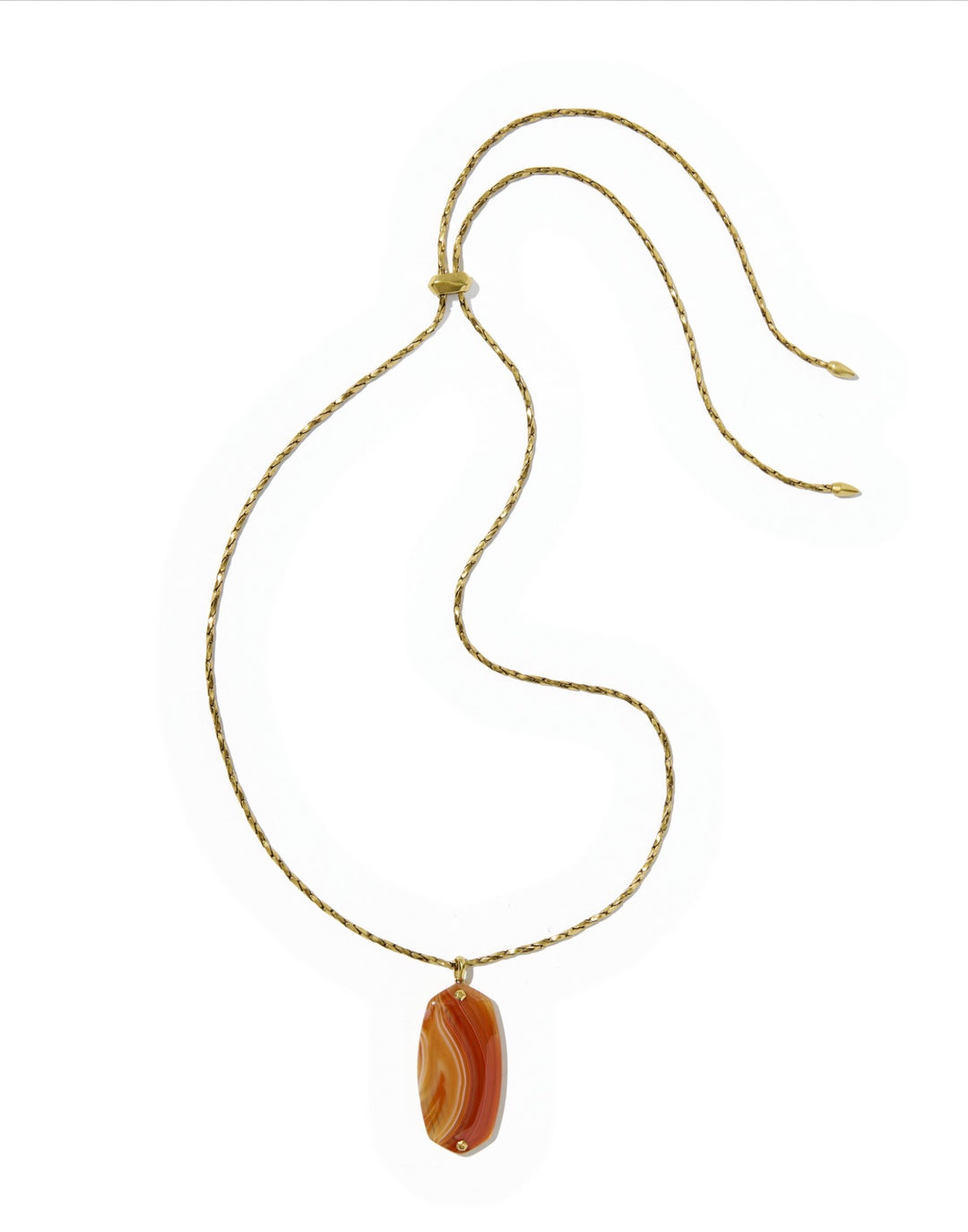 Danielle Riveted Vintage Gold Long Pendant Necklace