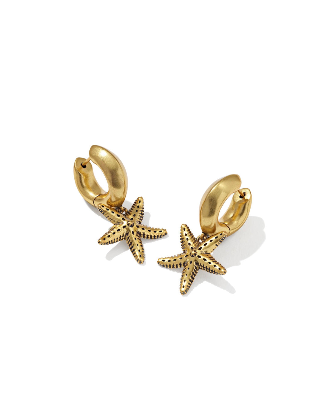 Parker Starfish Vintage Gold Huggie Earrings