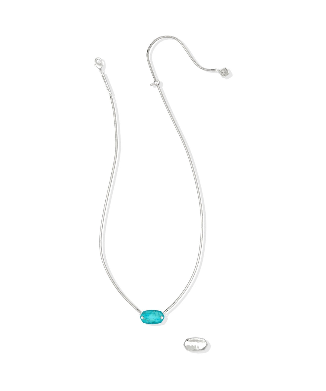 Elisa Riveted Silver Short Pendant Necklace Turquoise Magnesite