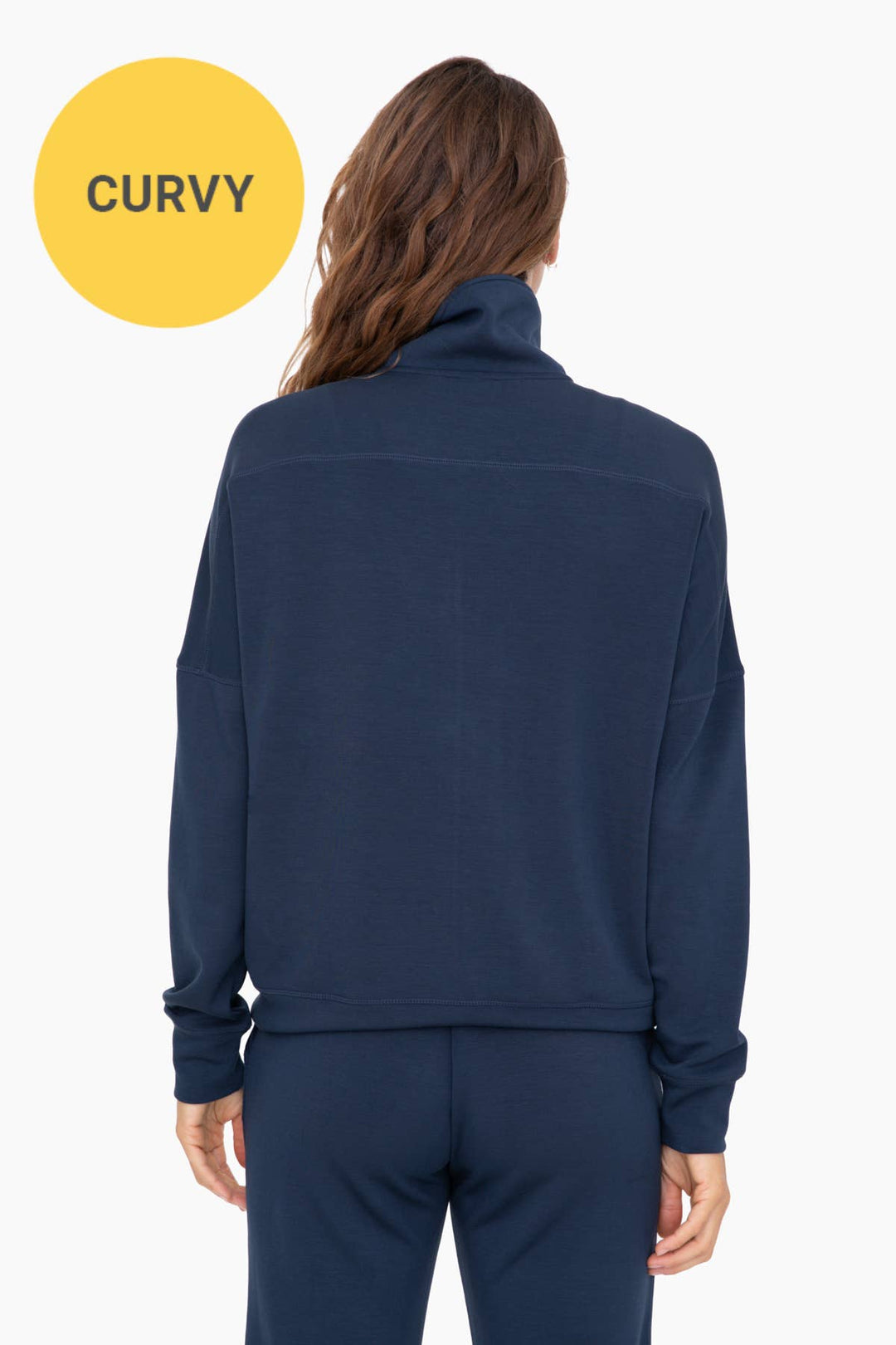 CURVY Modal-Blend Zip-Up Jacket: BLACK