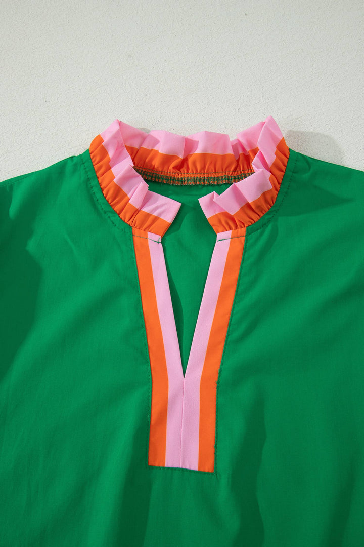 Ruffled Mock Neck Top