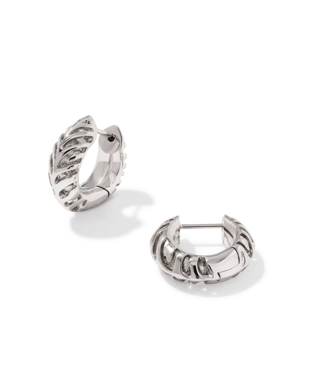 Tiger Striped Mikki Silver Huggie Earrings
